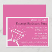 Invitation du Bachelorette Party (Diamond Ring Dar (Devant / Derrière)