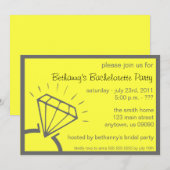 Invitation du Bachelorette Party (Diamond Ring Yel (Devant / Derrière)