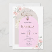 Invitation du baptême rose (Devant)