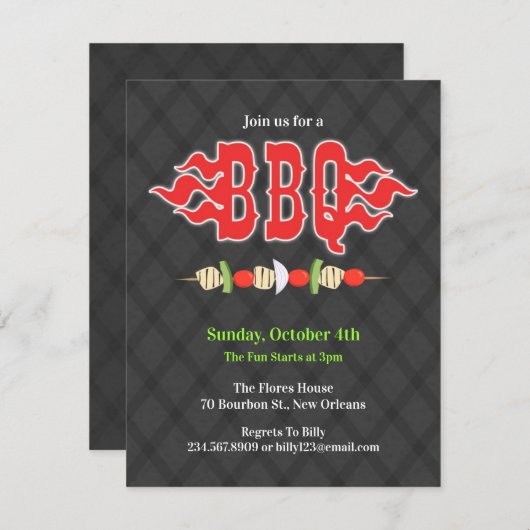 Invitation du barbecue (Devant / Derrière)