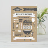 Invitation du barbecue de gradation rustique (Debout devant)