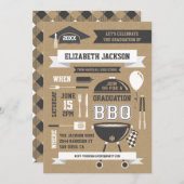 Invitation du barbecue de gradation rustique (Devant / Derrière)