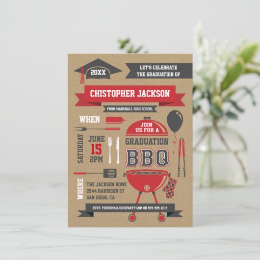 Invitation du barbecue de gradation rustique II (Debout devant)