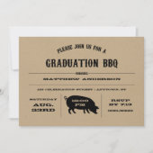 Invitation du barbecue de graduation vintage (Devant)