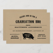 Invitation du barbecue de graduation vintage (Devant / Derrière)