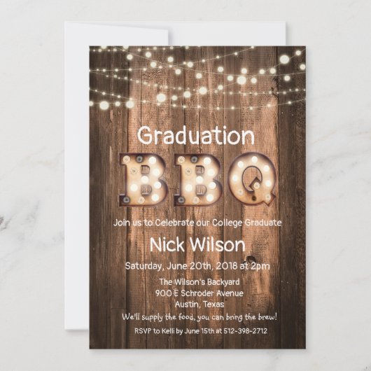 Invitation du barbecue Rustique (Devant)