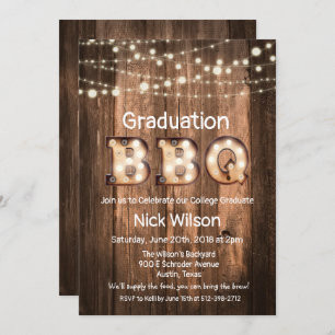 Invitation du barbecue Rustique