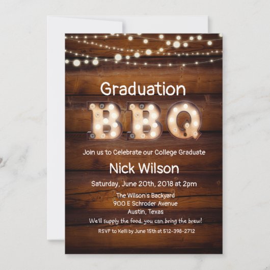 Invitation du barbecue Rustique (Devant)