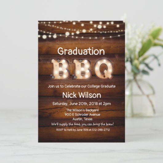 Invitation du barbecue Rustique (Debout devant)