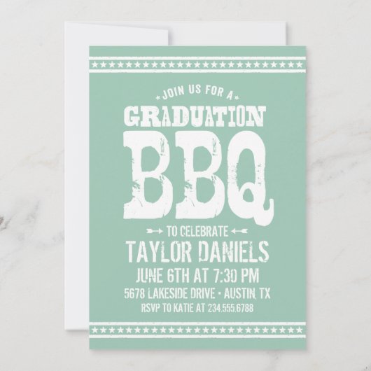 Invitation du barbecue Rustique | Couleurs modifia (Dos)