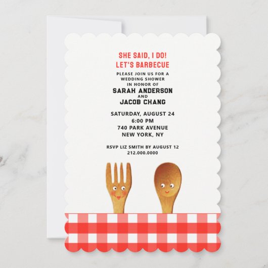 Invitation du barbecue wedding shower (Devant)