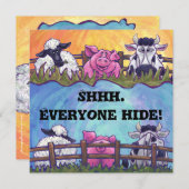 Invitation du Barnyard Animal Surprise Party (Devant / Derrière)