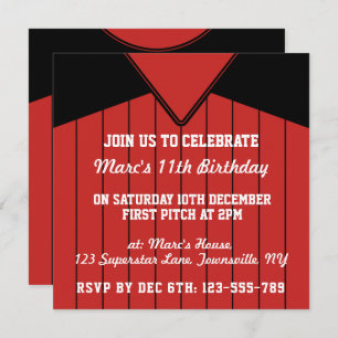 Invitation du Baseball Jersey Theme Party