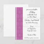 Invitation du bat mitzvah (Devant / Derrière)