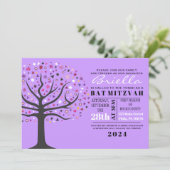 Invitation du Bat mitzvah Abstrait Tree of Life (Debout devant)