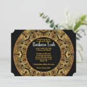Invitation du Bat mitzvah circulaire GOLDEN (Debout devant)