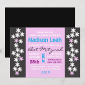 Invitation du Bat mitzvah de barre de CRÉATION (Devant / Derrière)