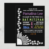 Invitation du Bat mitzvah de barre de CRÉATION (Devant / Derrière)