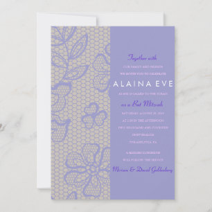 Invitation du Bat mitzvah de barre PURPLE LACE vin