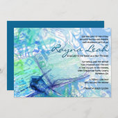 Invitation du Bat mitzvah de la barre d'écriture d (Devant / Derrière)