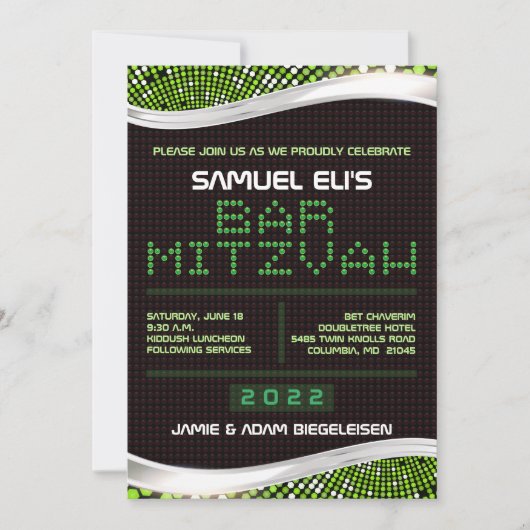 Invitation du Bat mitzvah de la barre des JEUX VID (Devant)