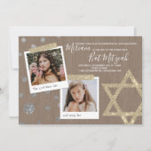 Invitation du Bat mitzvah de Parties scintillant G (Devant)