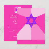 Invitation du Bat mitzvah de réception RSVP rose (Devant / Derrière)