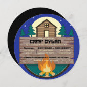 Invitation du Bat mitzvah du CAMP Bar Mitzvah ROND (Devant / Derrière)