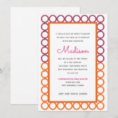 Invitation du Bat mitzvah du cercle familial (Devant / Derrière)