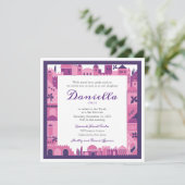 Invitation du Bat mitzvah frontalier de Jérusalem (Debout devant)