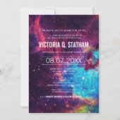 Invitation du Bat mitzvah Galaxy Colorée Personnal (Devant)