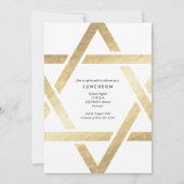 Invitation du Bat mitzvah Gold Star moderne (Dos)