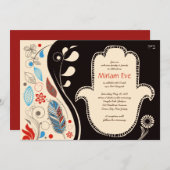 Invitation du Bat mitzvah HAMSA (Devant / Derrière)