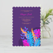 Invitation du Bat mitzvah Neon Foliage (Debout devant)