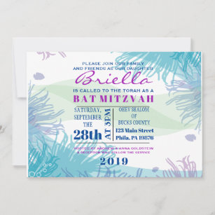 Invitation du Bat mitzvah Ocean Underwater Sea Lif