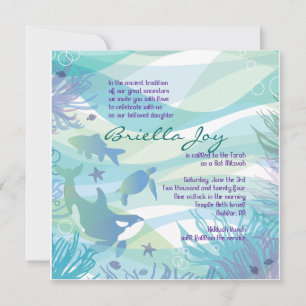 Invitation du Bat mitzvah Ocean Underwater Sea Lif
