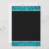 Invitation du Bat mitzvah turquoise Blue Zebra (Dos)