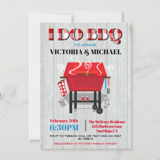 Invitation du BBQ Engagement Party (Devant)