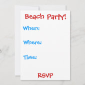 Invitation du Beach Party (Dos)