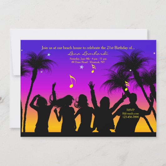 Invitation du Beach Party (Devant)