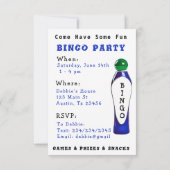 Invitation du BINGO Party (Dos)