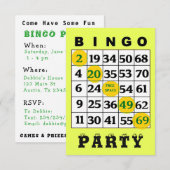 Invitation du BINGO Party (Devant / Derrière)
