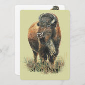 Invitation du Bison Buffalo Party à Customiser (Devant / Derrière)