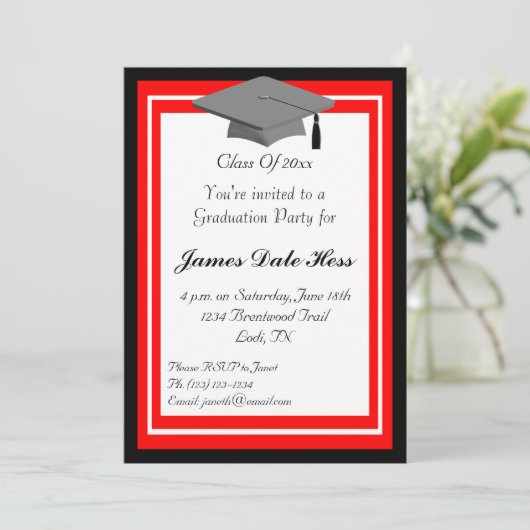 Invitation du Black and Red Graduation Party (Debout devant)