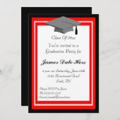 Invitation du Black and Red Graduation Party (Devant / Derrière)
