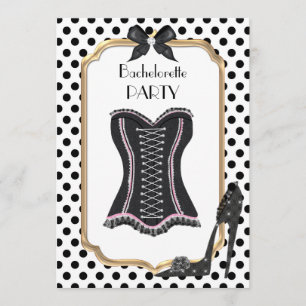 Invitation du Black and White Bachelorette Party