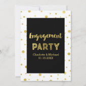 Invitation du Black Gold Confetti Engagement Party (Dos)