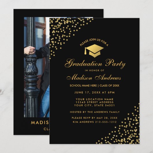 Invitation du Black Gold Graduation Party - Photo  (Devant / Derrière)