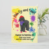 Invitation du Black Labradoodle Dog Art Birthday P (Debout devant)