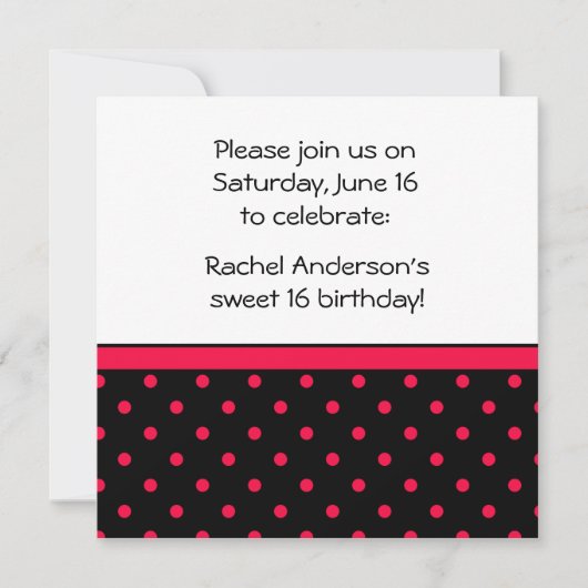 Invitation du Black White Red Pois Party (Devant)